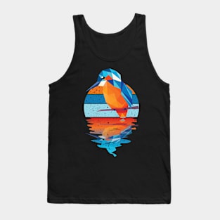 Vintage cute bird reflected on lights of moon Tank Top